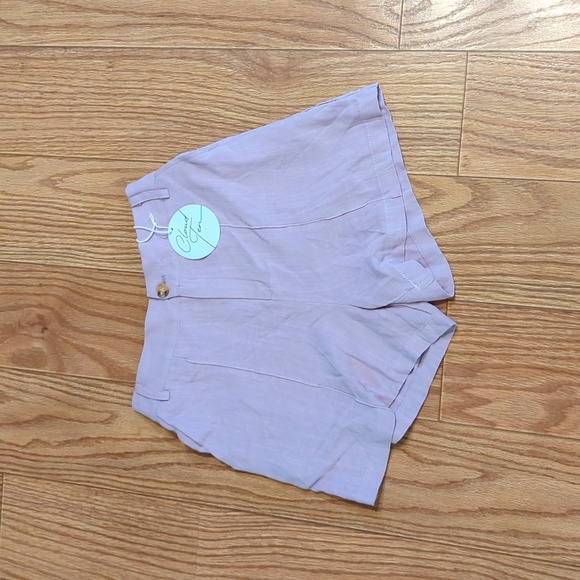 Cloud Ten Pants - Purple linen-blend pull-on shorts size medium mid-length Cloud Ten NEW with tags